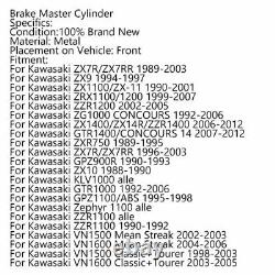 1 Pair Brake Master Cylinder For Kawasaki ZX7R ZX9 ZX11 ZX1100 ZX14R ZZR1400 EH