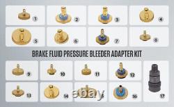 Ensemble de 17 adaptateurs de purge de maître-cylindre de frein - Kit d'adaptateurs de purge de liquide de frein
